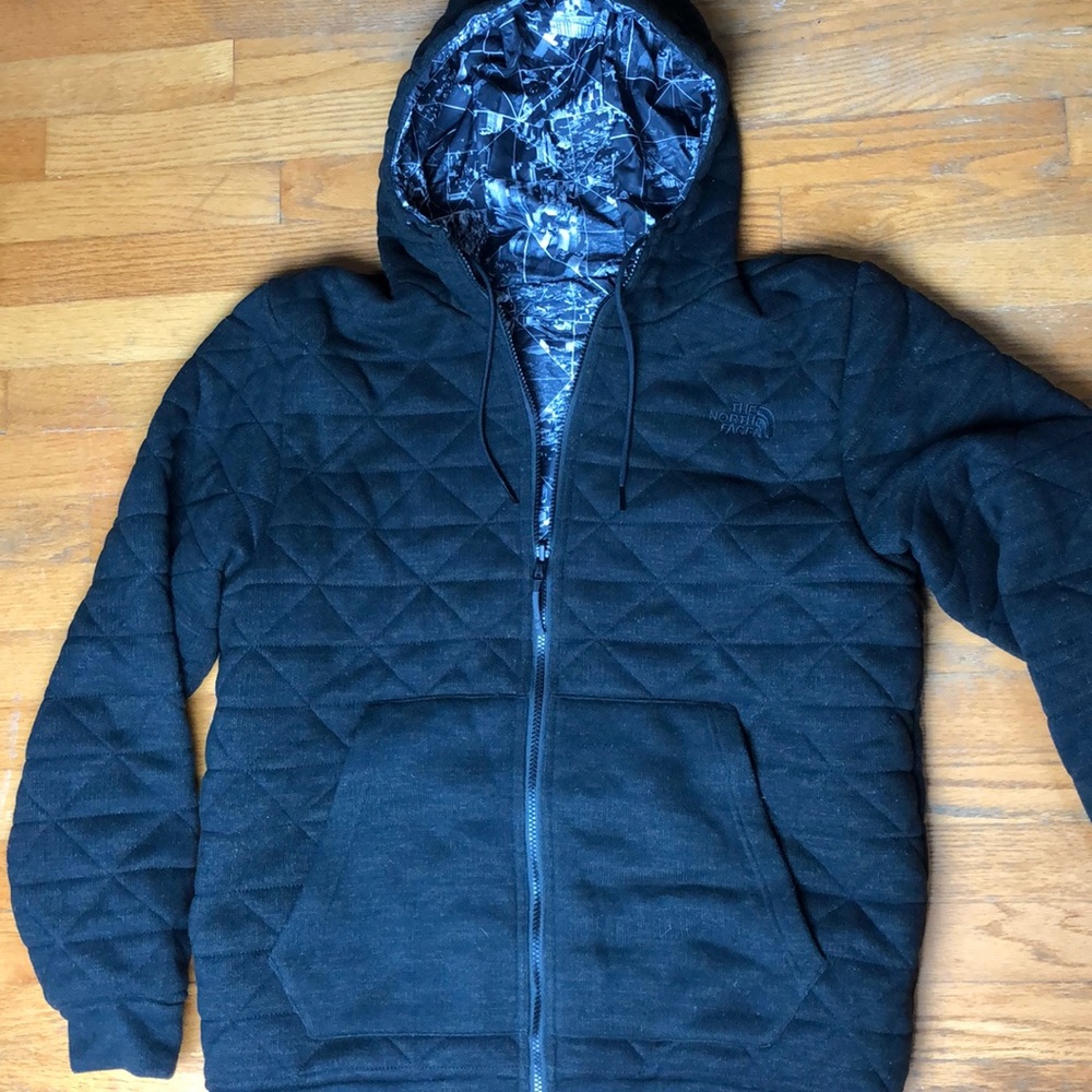 MENS NORTH FACE REVERSIBLE BOMBER COAT SIZE LARGE